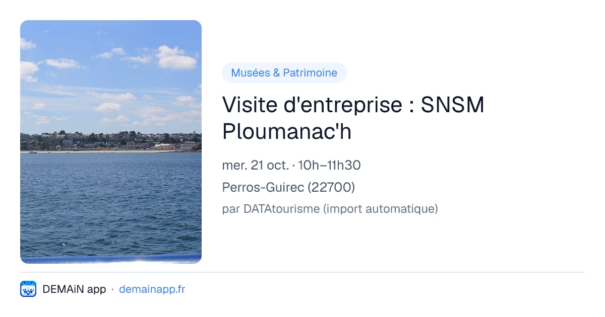 Visite d'entreprise : SNSM Ploumanac'h — Perros-Guirec