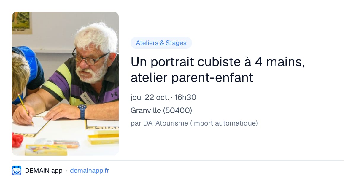 Un portrait cubiste à 4 mains, atelier parent-enfant — Granville