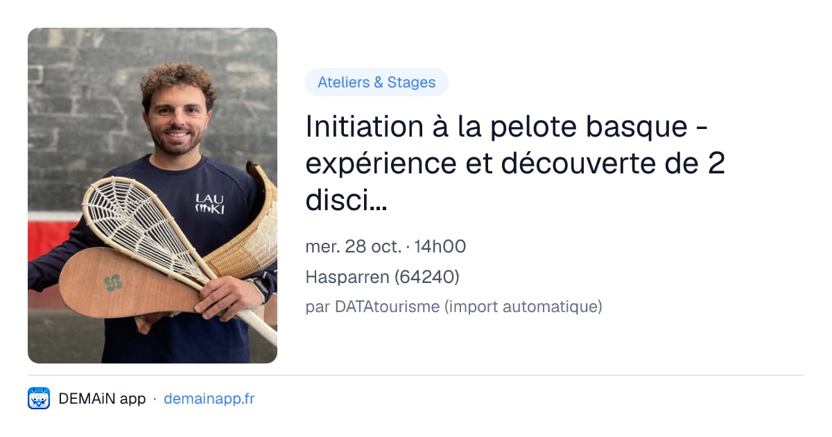 Initiation à la pelote basque - expérience et découverte de 2 disciplines. — Hasparren