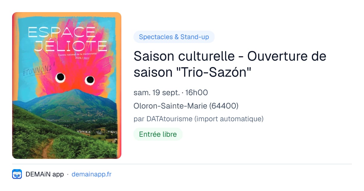 Saison culturelle - Ouverture de saison "Trio-Sazón" — Oloron-Sainte-Marie