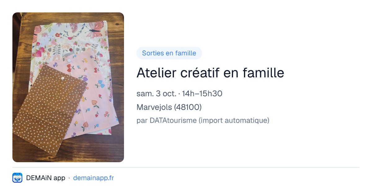 Atelier créatif en famille — Marvejols