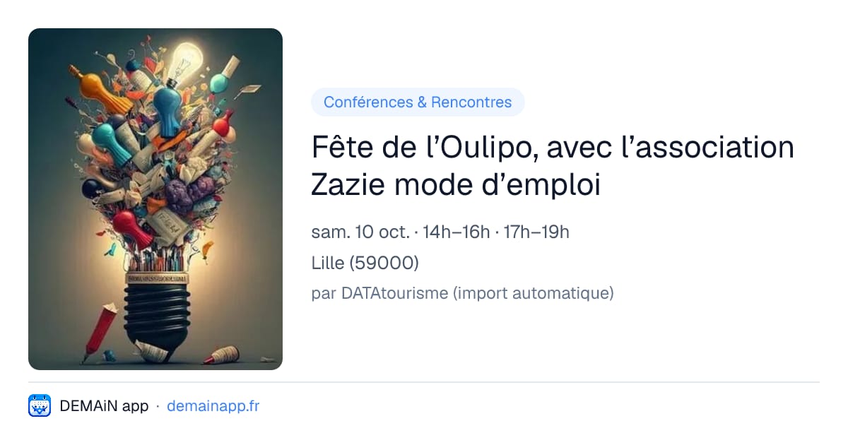 Fête de l’Oulipo, avec l’association Zazie mode d’emploi — Lille
