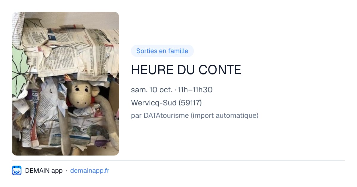HEURE DU CONTE — Wervicq-Sud