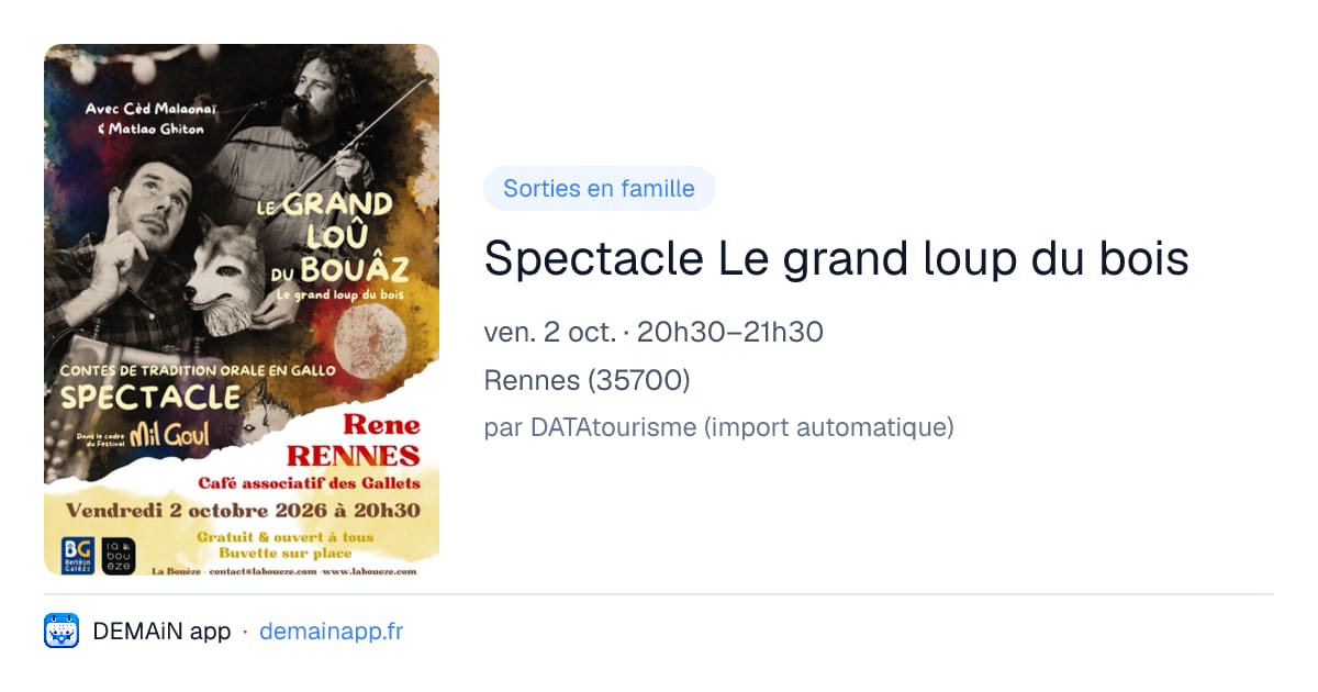 Spectacle Le grand loup du bois — Rennes