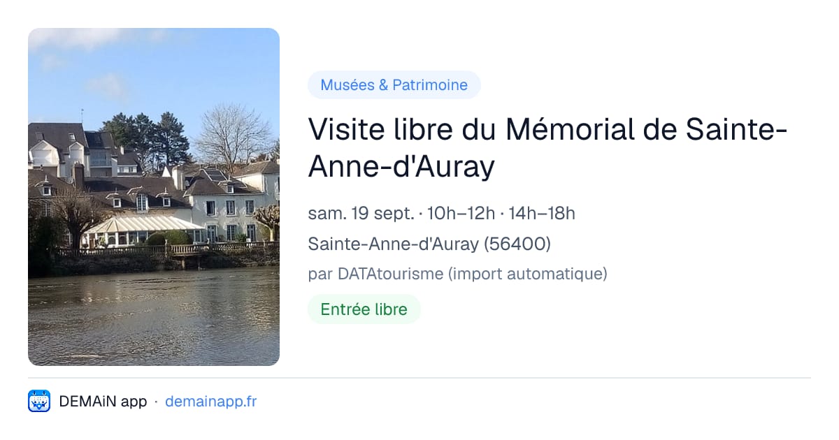 Visite libre du Mémorial de Sainte-Anne-d'Auray — Sainte-Anne-d'Auray