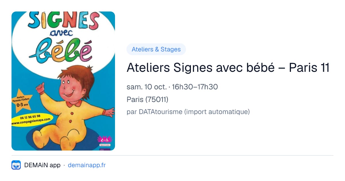 Ateliers Signes avec bébé – Paris 11 — Paris