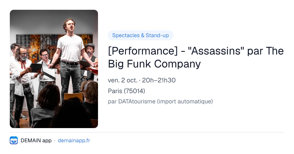[Performance] - "Assassins" par The Big Funk Company — Paris