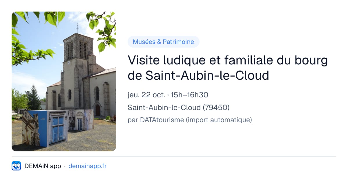 Visite ludique et familiale du bourg de Saint-Aubin-le-Cloud — Saint-Aubin-le-Cloud