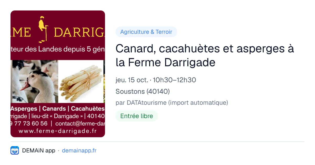 Canard, cacahuètes et asperges à la Ferme Darrigade — Soustons