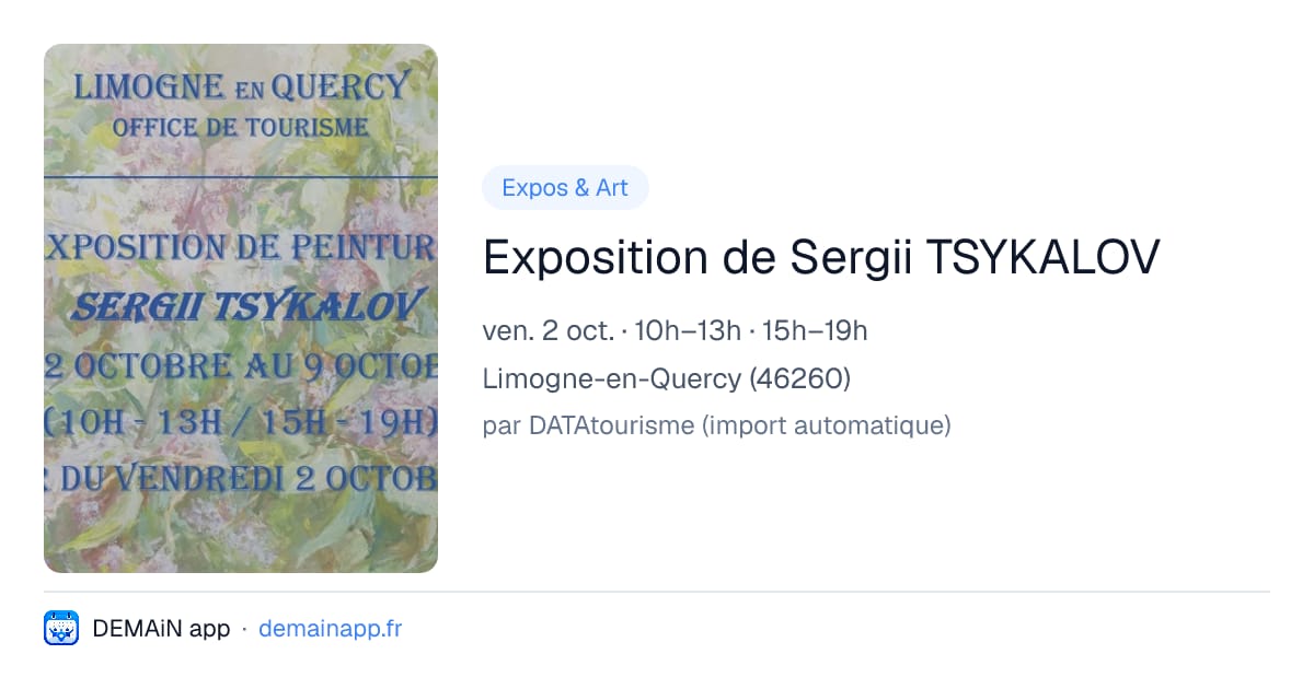 Exposition de Sergii TSYKALOV — Limogne-en-Quercy