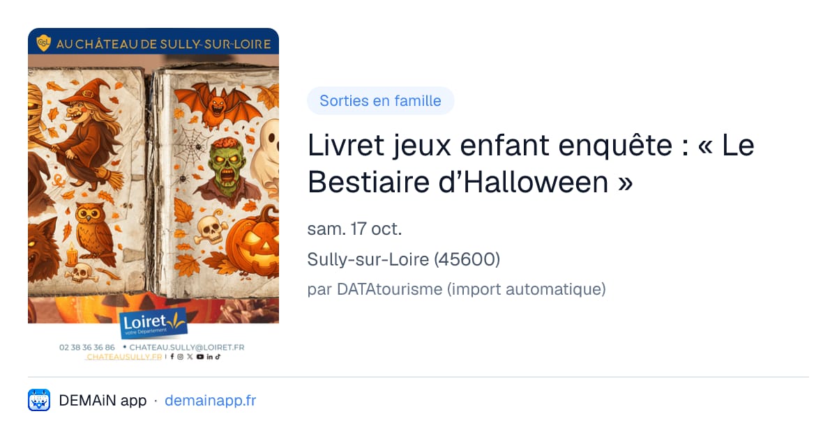 Livret jeux enfant enquête : « Le Bestiaire d’Halloween » — Sully-sur-Loire