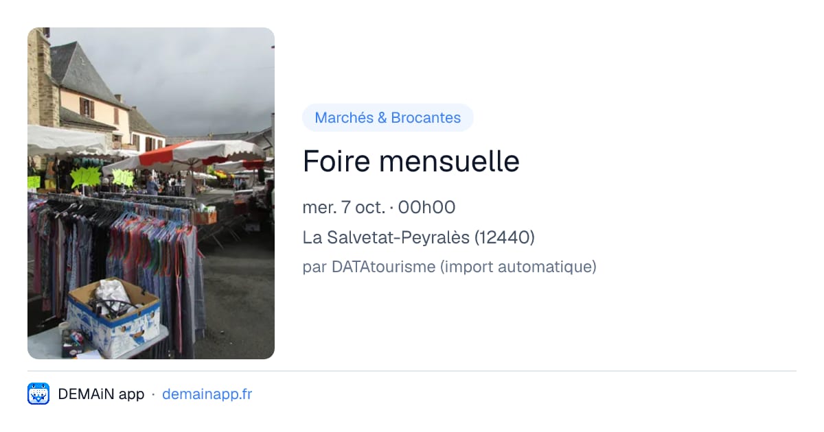 Foire mensuelle — La Salvetat-Peyralès