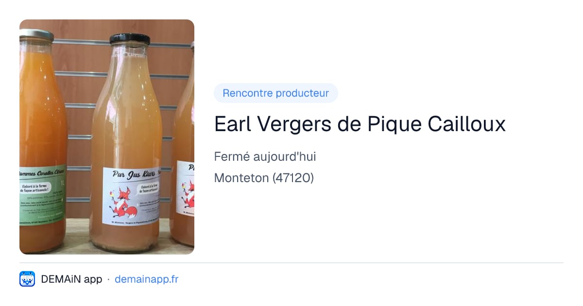 Earl Vergers de Pique Cailloux — Monteton