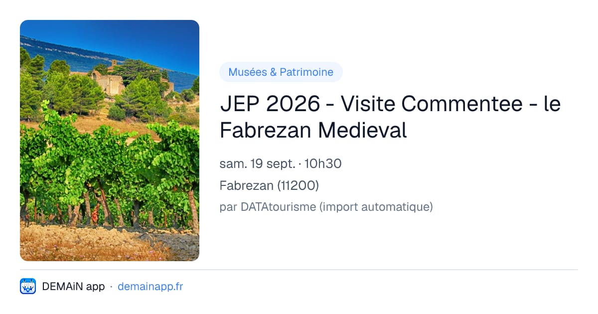 JEP 2026 - Visite Commentee - le Fabrezan Medieval — Fabrezan