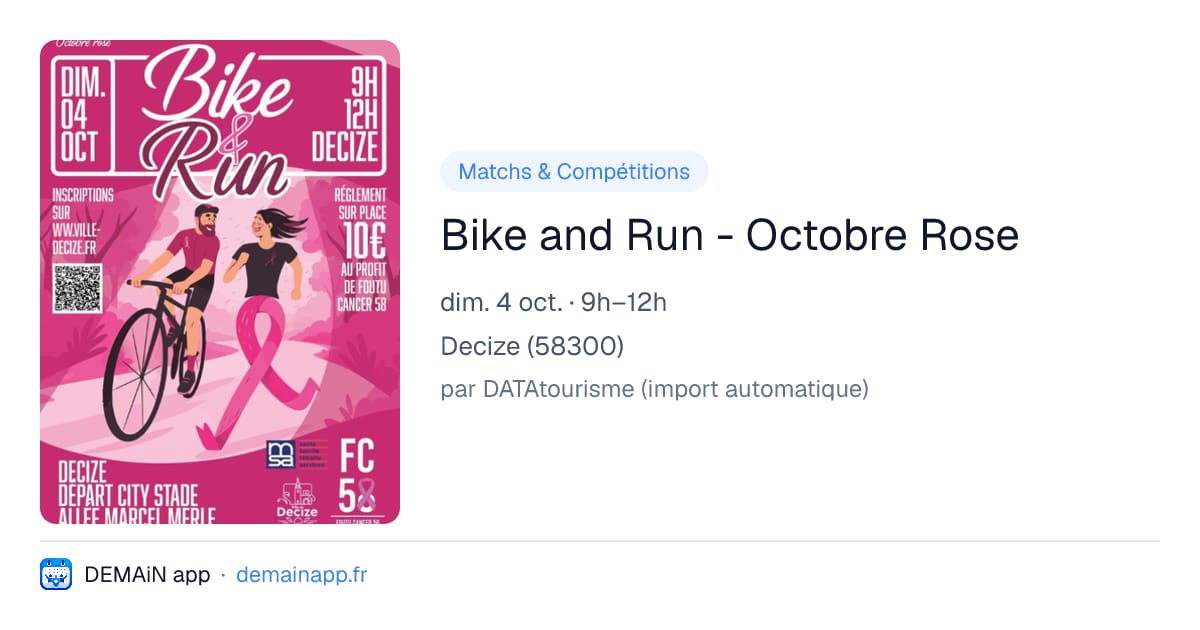 Bike and Run - Octobre Rose — Decize