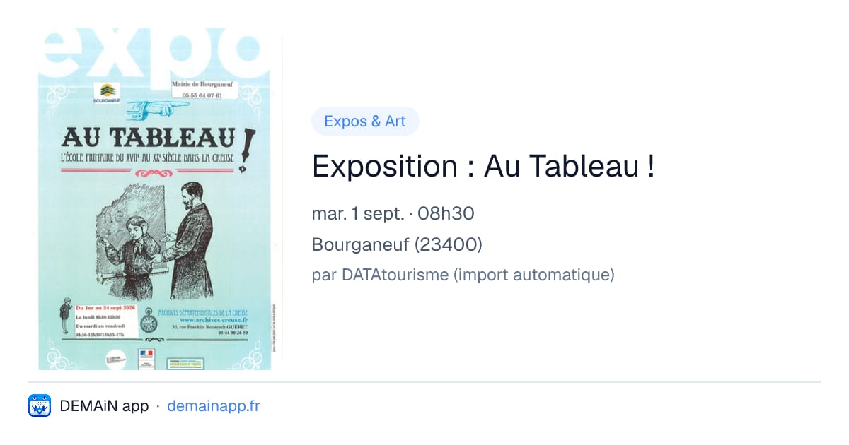 Exposition : Au Tableau ! — Bourganeuf