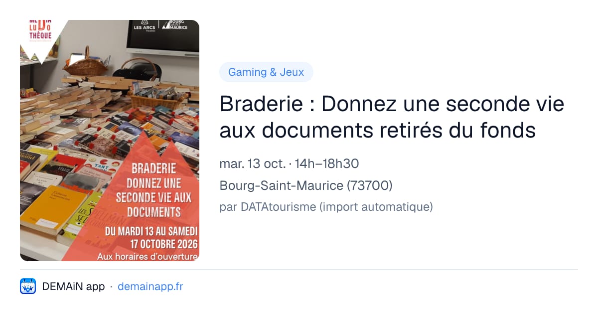 Braderie : Donnez une seconde vie aux documents retirés du fonds — Bourg-Saint-Maurice