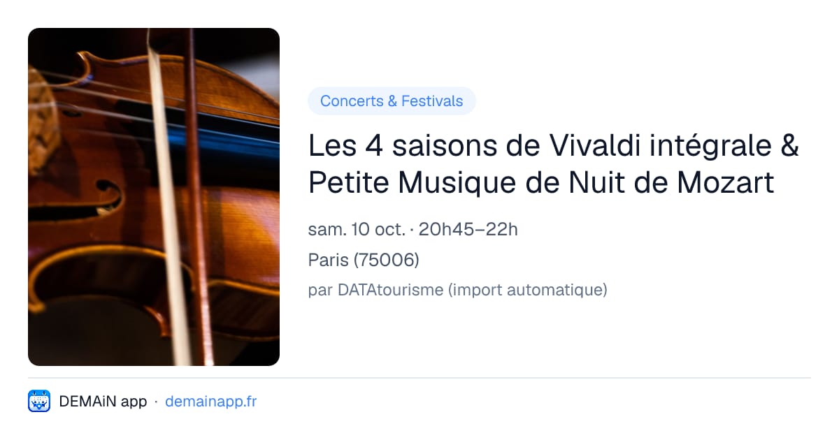 Les 4 saisons de Vivaldi intégrale & Petite Musique de Nuit de Mozart — Paris