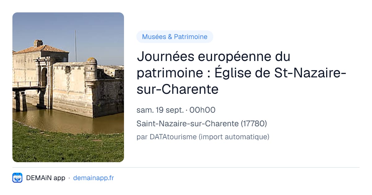 Journées européenne du patrimoine : Église de St-Nazaire-sur-Charente — Saint-Nazaire-sur-Charente