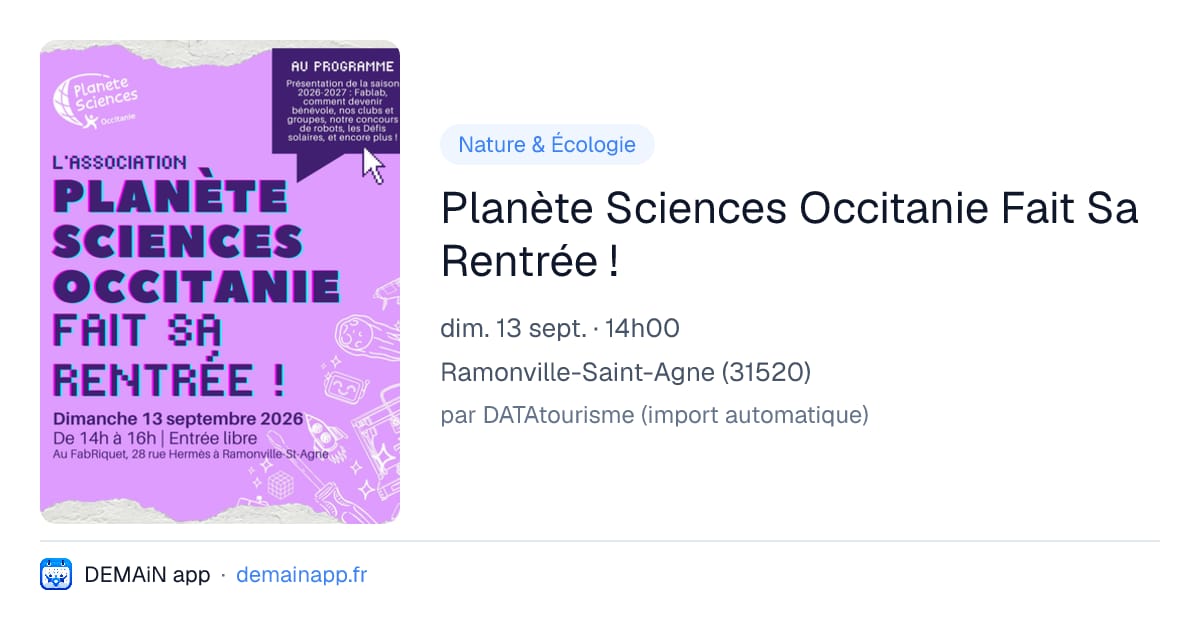 Planète Sciences Occitanie Fait Sa Rentrée ! — Ramonville-Saint-Agne