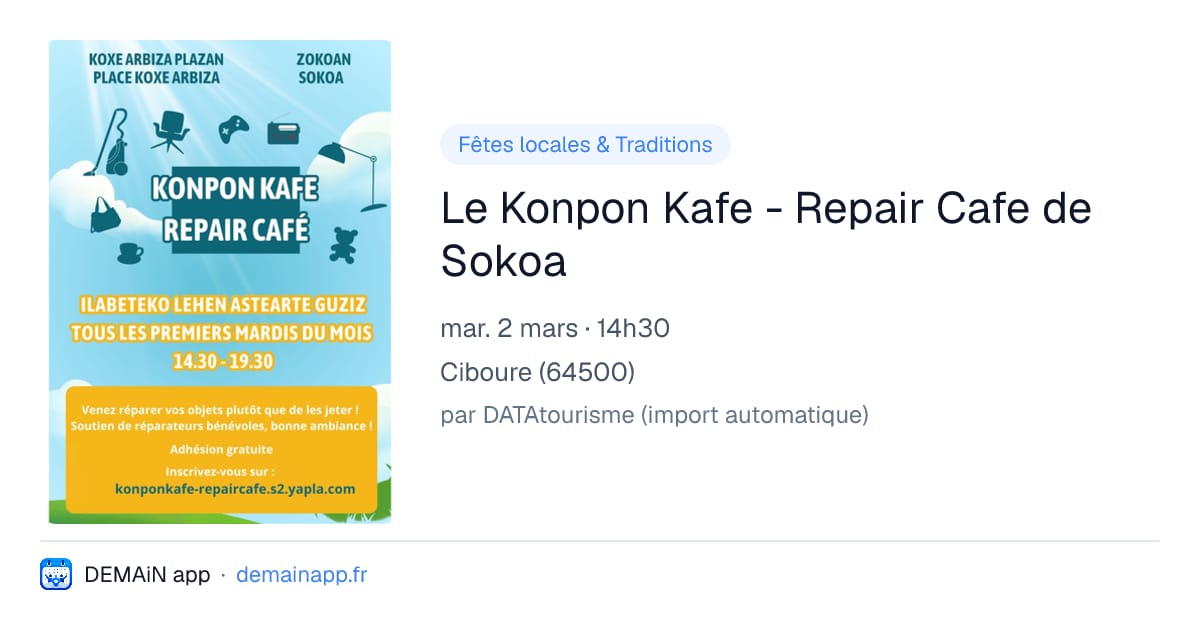 Le Konpon Kafe - Repair Cafe de Sokoa — Ciboure