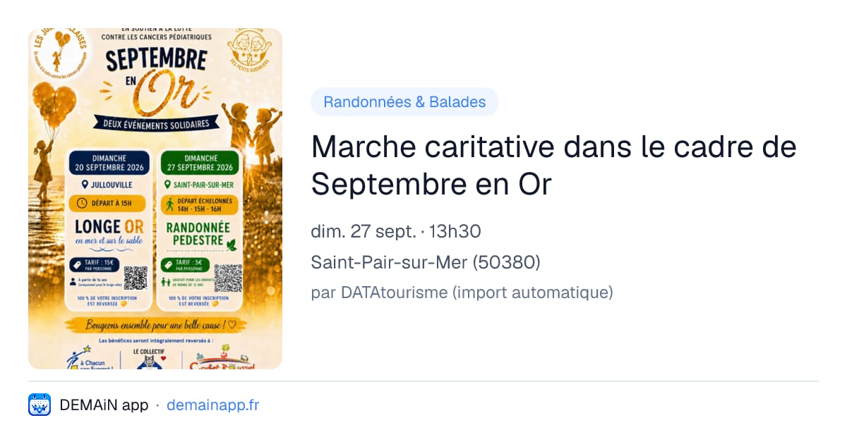 Marche caritative dans le cadre de Septembre en Or — Saint-Pair-sur-Mer