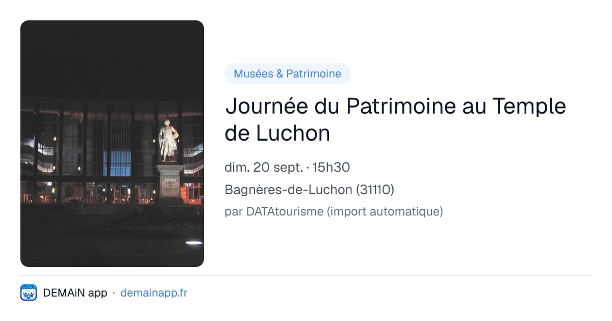 Journée du Patrimoine au Temple de Luchon — Bagnères-de-Luchon