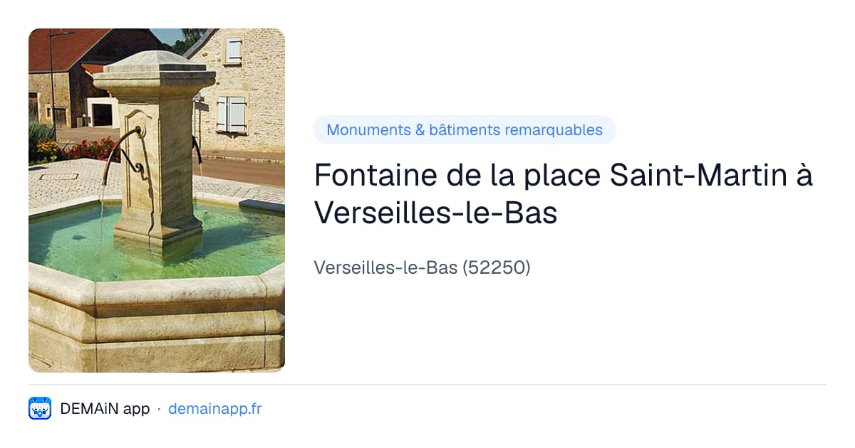 Fontaine de la place Saint-Martin à Verseilles-le-Bas — Verseilles-le-Bas