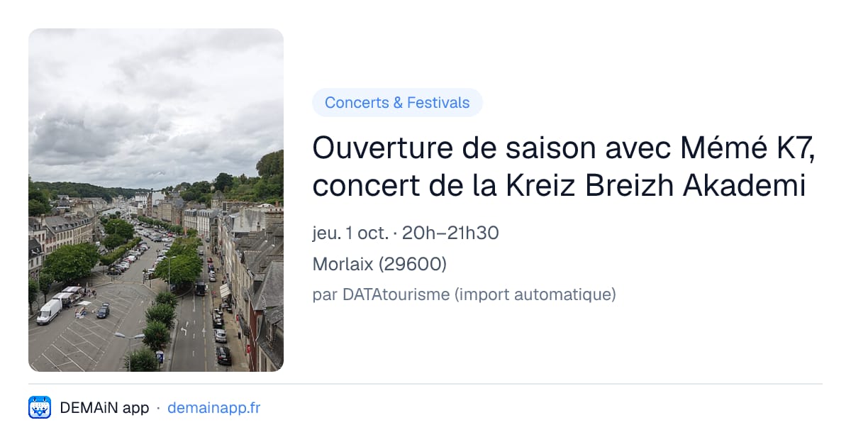 Ouverture de saison avec Mémé K7, concert de la Kreiz Breizh Akademi — Morlaix