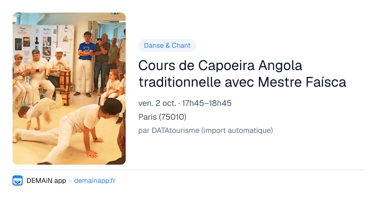 Cours de Capoeira Angola traditionnelle avec Mestre Faísca — Paris