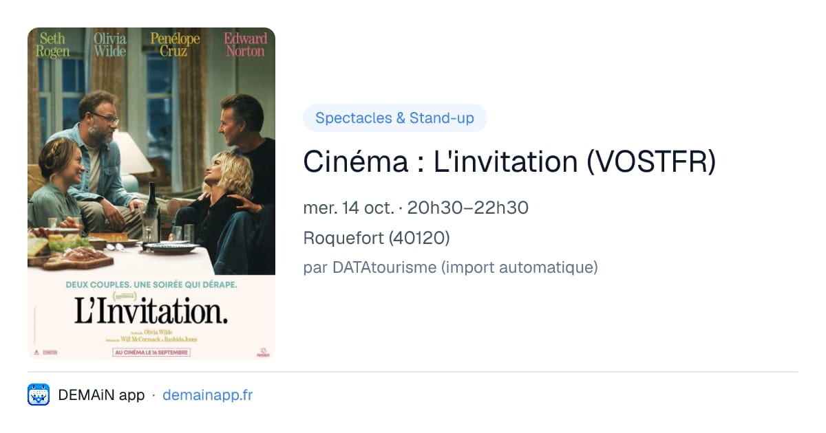 Cinéma : L'invitation (VOSTFR) — Roquefort