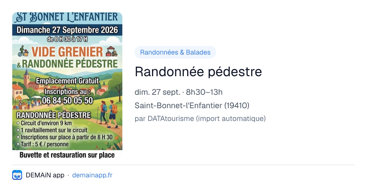 Randonnée pédestre — Saint-Bonnet-l'Enfantier