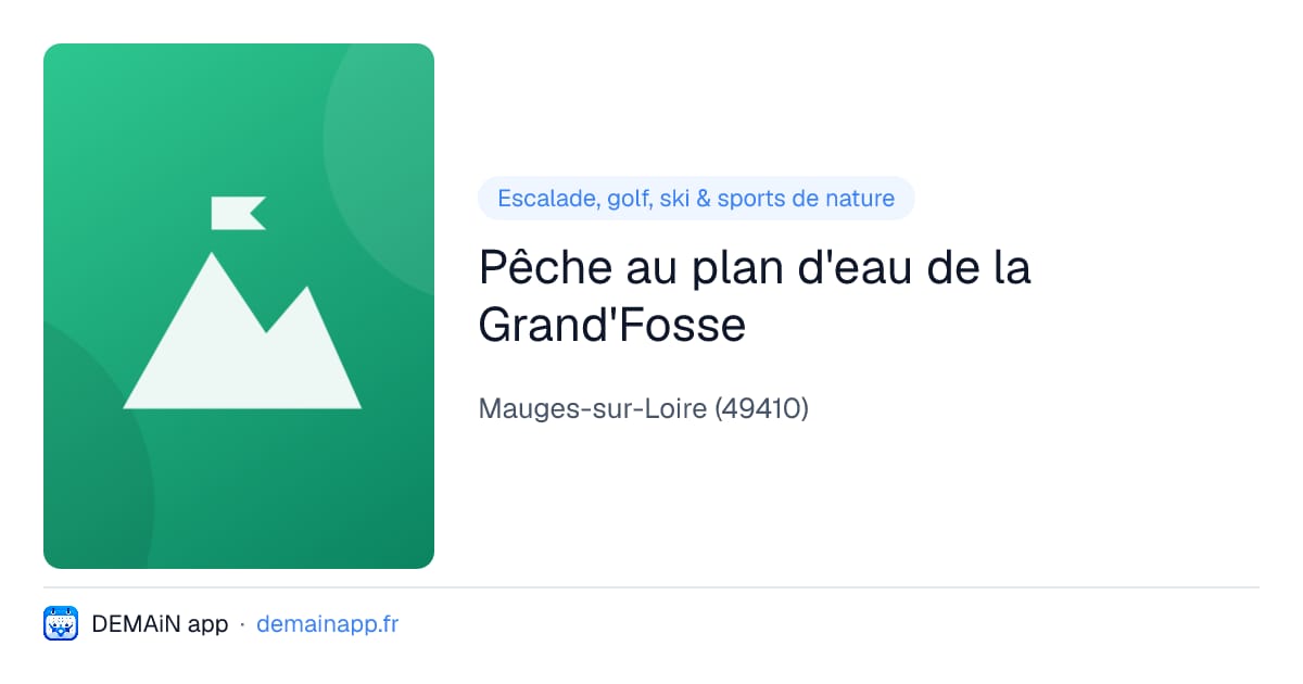 Pêche au plan d'eau de la Grand'Fosse — Mauges-sur-Loire