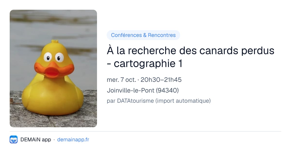 À la recherche des canards perdus - cartographie 1 — Joinville-le-Pont