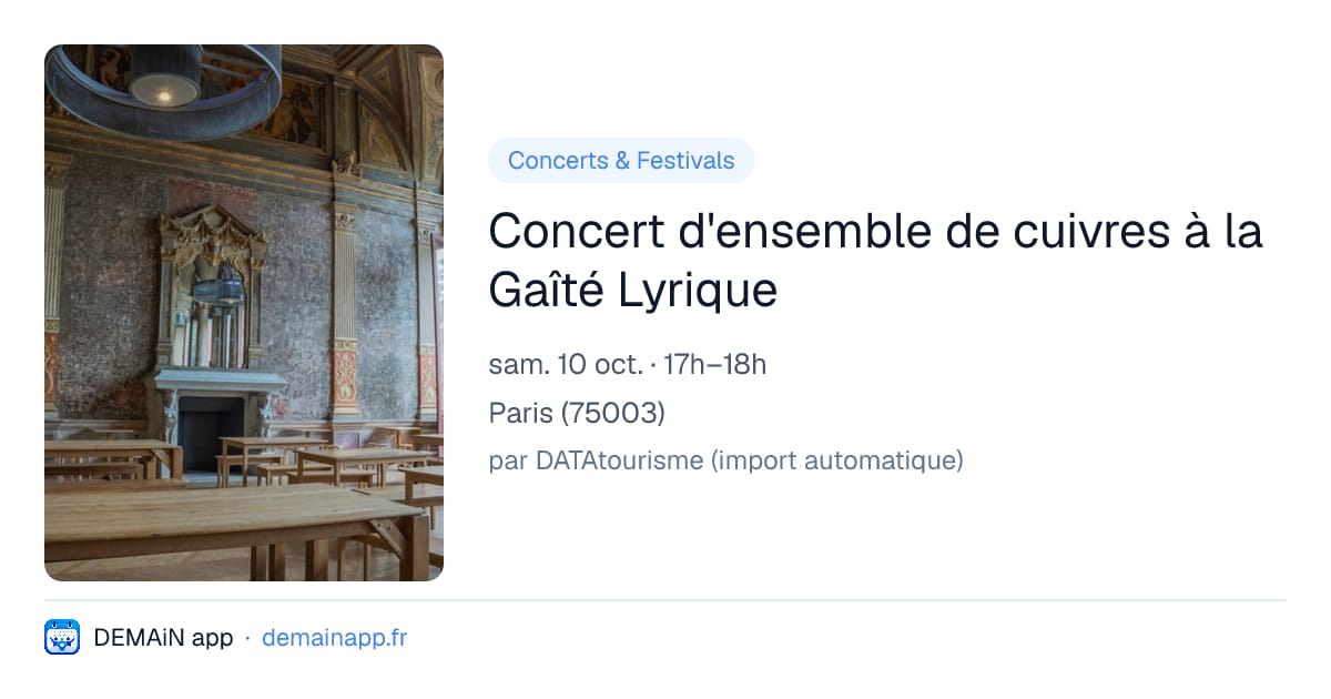 Concert d'ensemble de cuivres à la Gaîté Lyrique — Paris