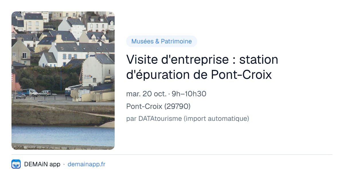 Visite d'entreprise : station d'épuration de Pont-Croix — Pont-Croix