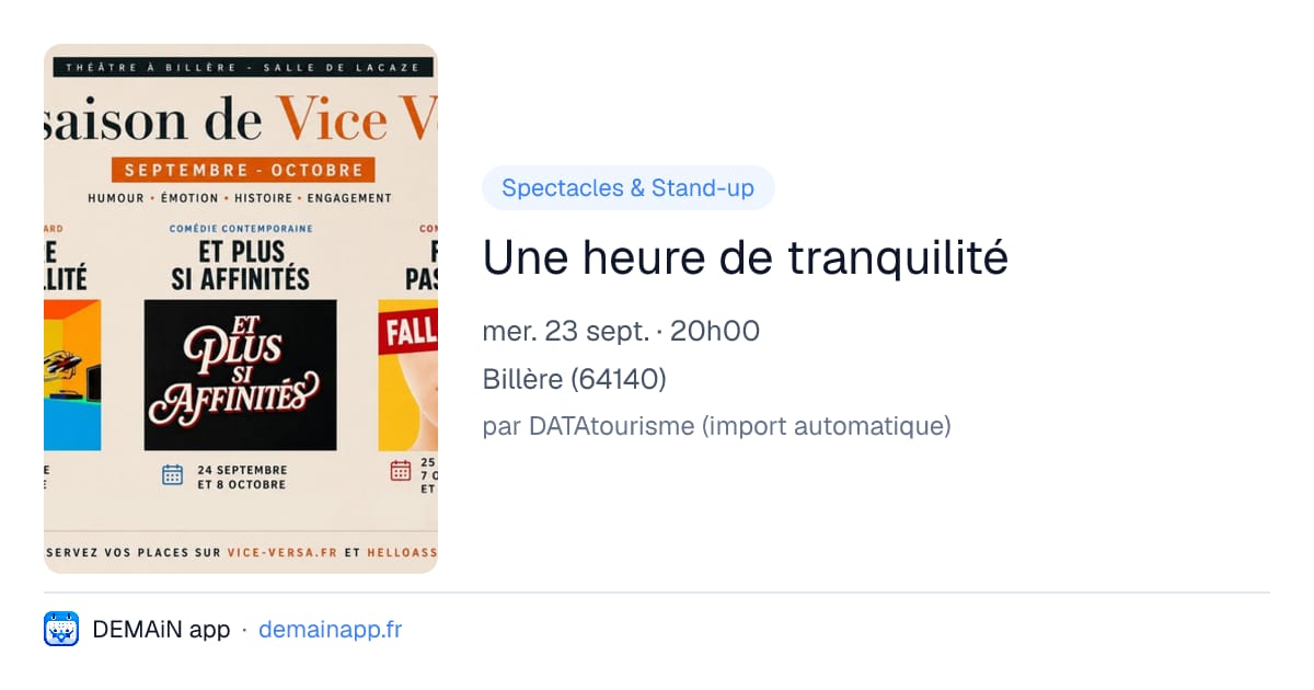 Une heure de tranquilité — Billère