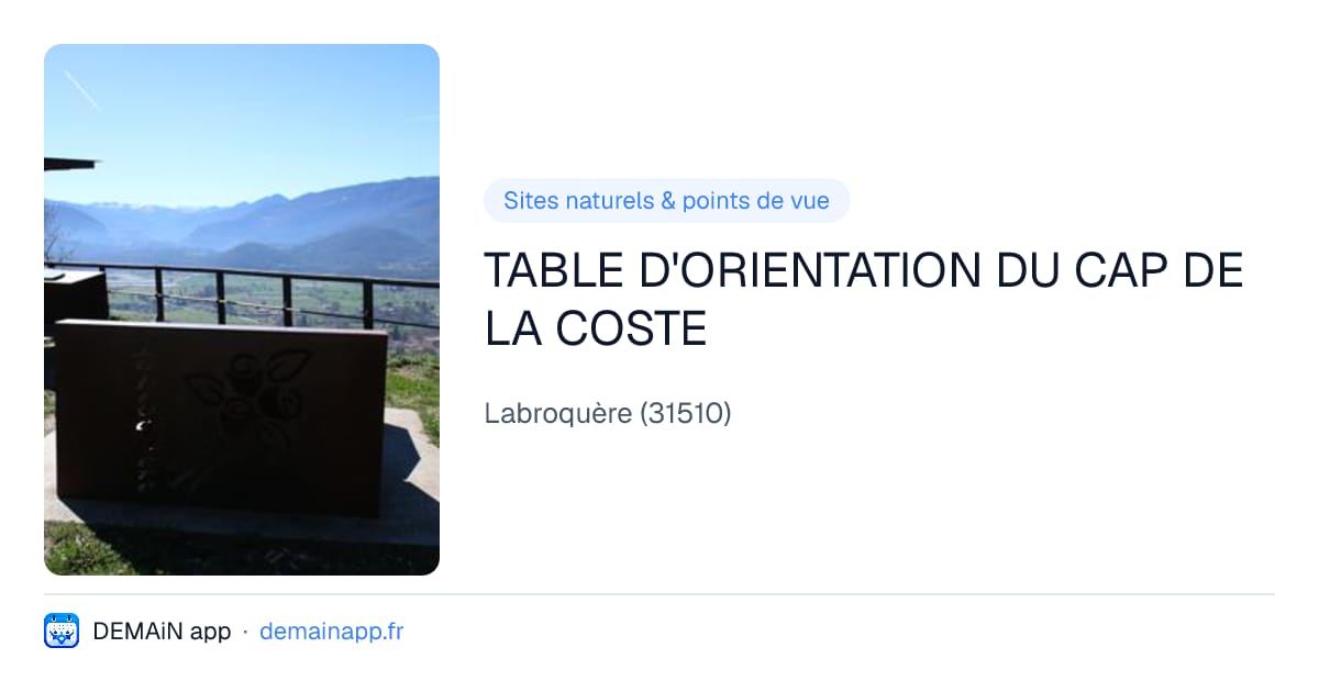 TABLE D'ORIENTATION DU CAP DE LA COSTE — Labroquère