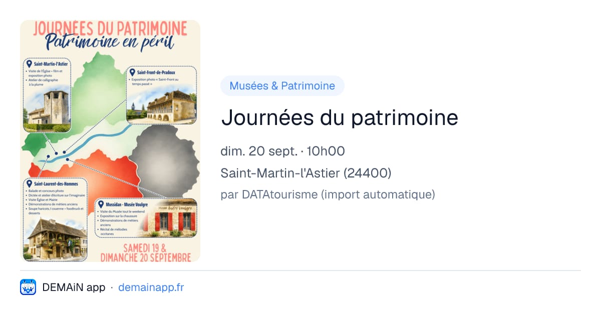 Journées du patrimoine — Saint-Martin-l'Astier