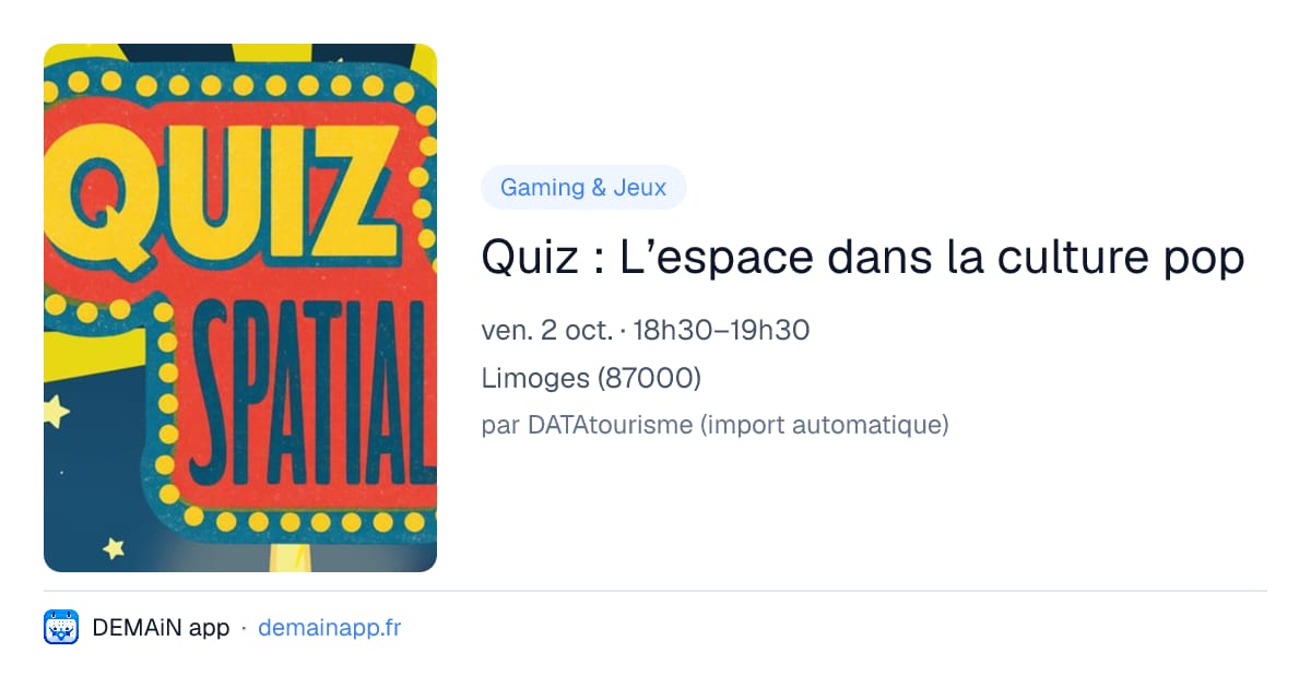 Quiz : L’espace dans la culture pop — Limoges