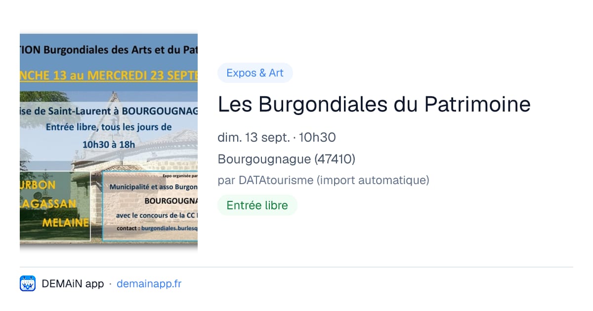 Les Burgondiales du Patrimoine — Bourgougnague