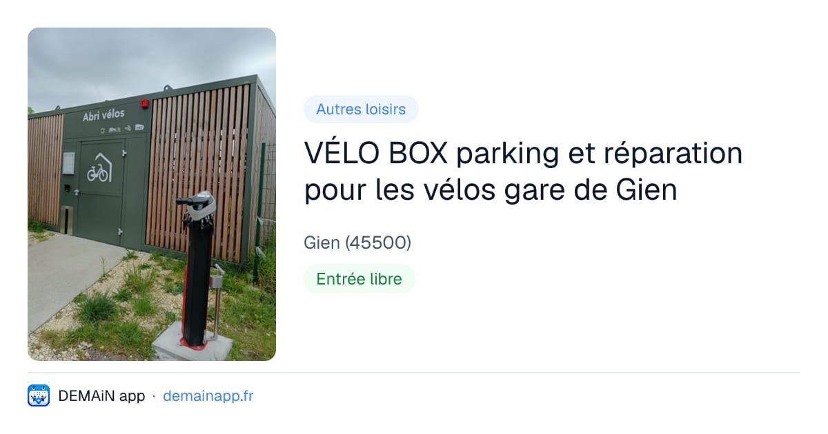 VÉLO BOX parking et réparation pour les vélos gare de Gien — Gien