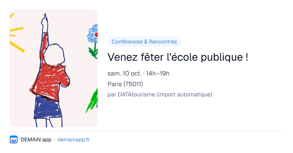 Venez fêter l'école publique ! — Paris