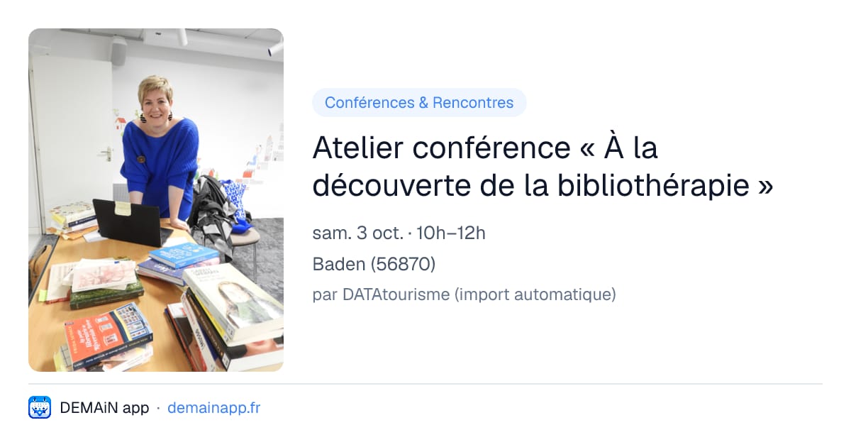 Atelier conférence « À la découverte de la bibliothérapie » — Baden