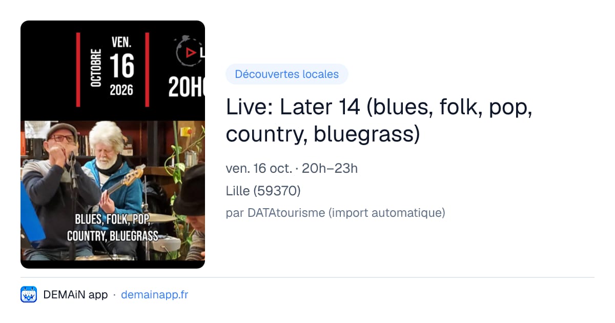 Live: Later 14 (blues, folk, pop, country, bluegrass) — Lille