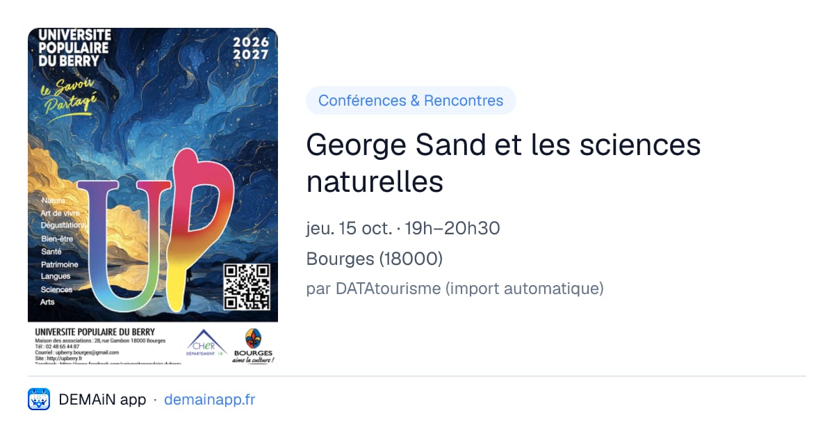George Sand et les sciences naturelles — Bourges