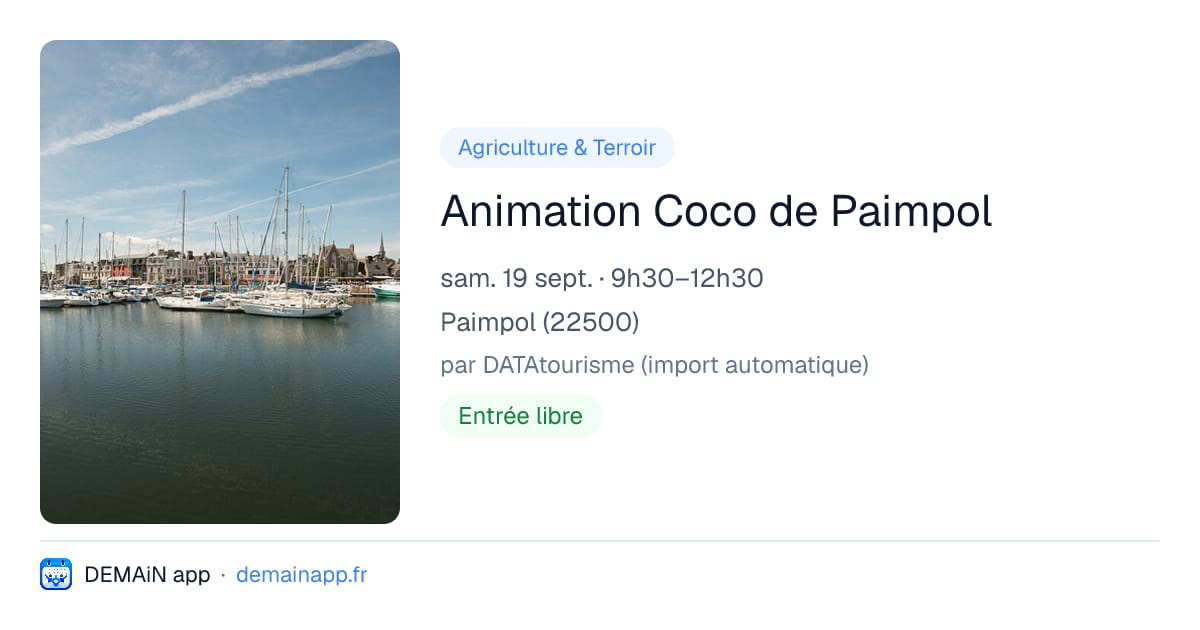 Animation Coco de Paimpol — Paimpol