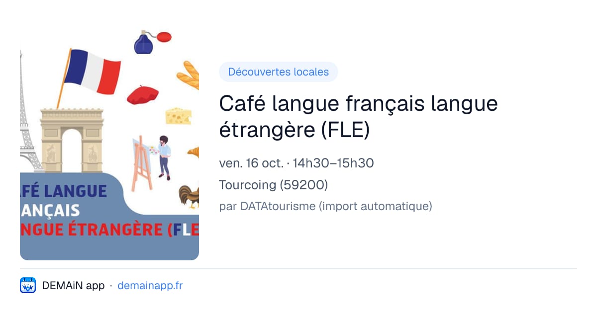 Café langue français langue étrangère (FLE) — Tourcoing