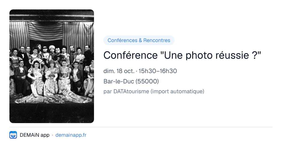Conférence "Une photo réussie ?" — Bar-le-Duc