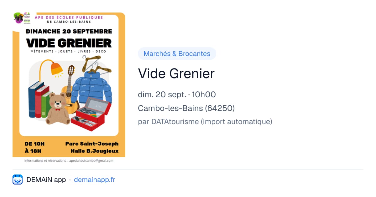 Vide Grenier — Cambo-les-Bains